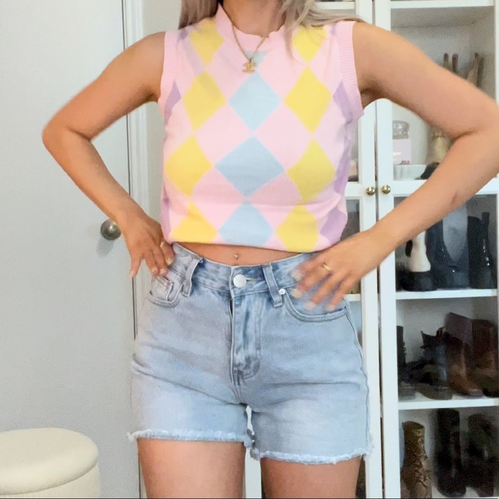 Pastel sweater vest